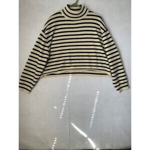 STRIPED OVERSIZED CROP SWEATER women’s size 1XL LONG SLEEVE